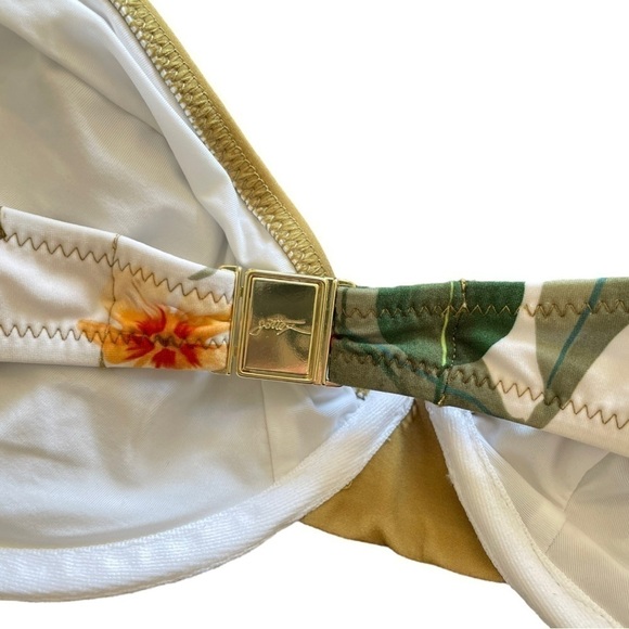 New! Gottex Floral Print Contrast Trim Underwire Bikini - TOP - Picture 7 of 9